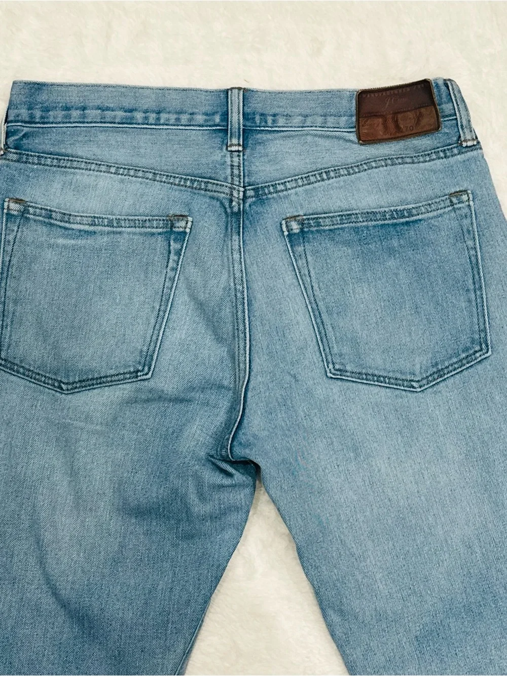 J.Crew 770 Stretch Straight Fit Men's Jeans 31x32 Light Wash Blue Denim F4073
